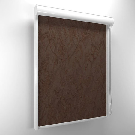 Кассетные рулонные шторы с коричневым узором